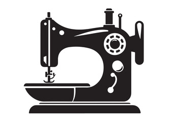 sewing machine logo silhouette vector, sewing machine silhouette vector illustration, vintage sewing machine silhouettes design, tailor sewing machine logo vector silhouette on white background