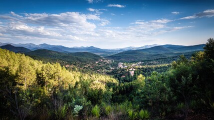 Majestic mountain landscape in golden light for environmental posters, travel blogs, or recreational activity advertising.