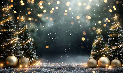 Christmas and New Year background with festive decorations, snowflakes, and holiday-themed elements. Ideal for greeting cards, invitations, and seasonal designs.