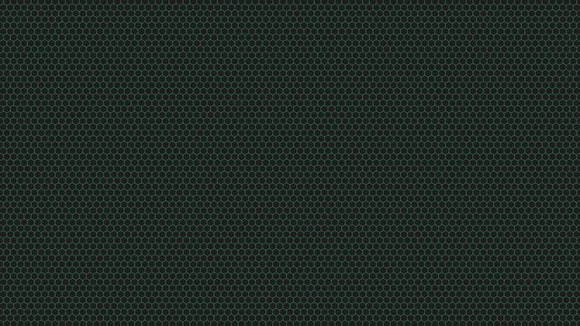 Small white hexagonal pattern on black background moving slowly