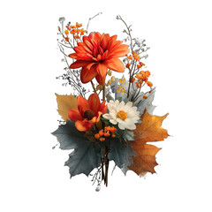 Autumnal floral bouquet, vibrant colors