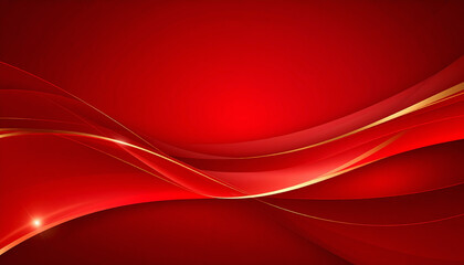 Radiant Crimson Waves with Golden Accents