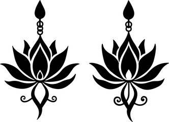 Elegant Dangling Lotus Flower Earrings – Boho Chic Floral Jewelry