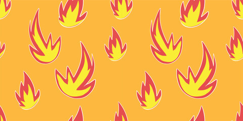 seamless pattern with fire flames