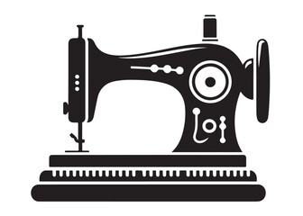 sewing machine logo silhouette vector, sewing machine silhouette vector illustration, vintage sewing machine silhouettes design, tailor sewing machine logo vector silhouette on white background