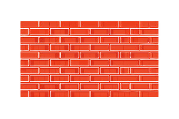 Obraz premium Stylized red brick wall with white grout lines and black outline