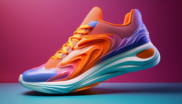 colorful abstract sneakers on vibrant background