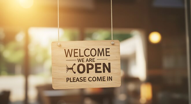 Open – Good Food Awaits! Now Serving – We’re Open - Powered by Adobe