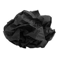 Crumpled black paper ball