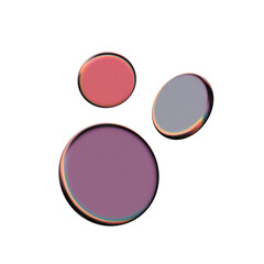 3D Rainbow Circle with Grain Texture , Retro Abstract Shape