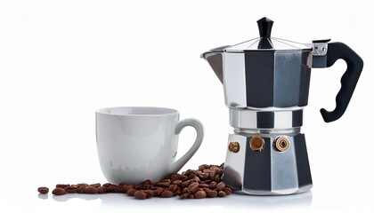 italian coffee maker isolated on white or white background