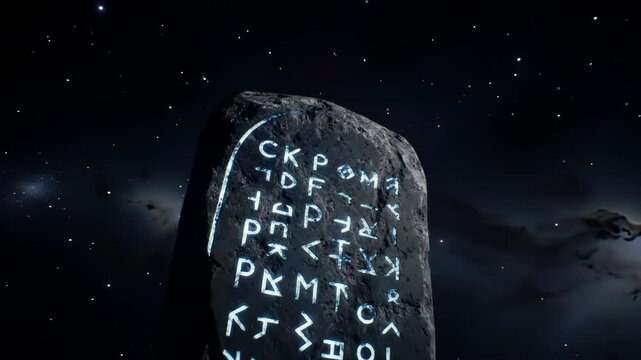 Mysterious monolith adrift in interstellar space, alien artifact floating among the stars, ancient message in the cosmos, cosmic wonder