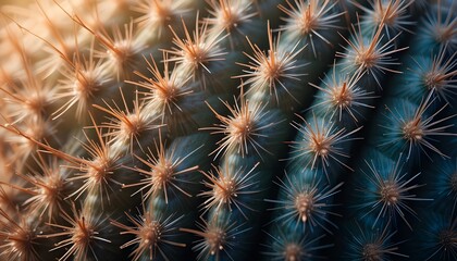 Obraz premium Abstract close-up of cactus texture with beautiful lighting