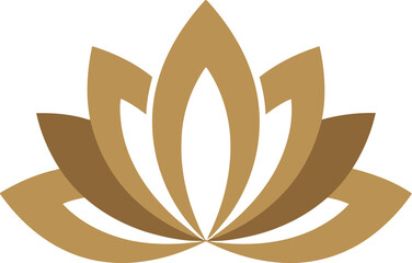Golden lotus flower logo emblem