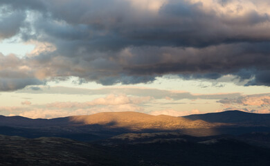 Evening light in the Dovrefjell nationalpark in Norway