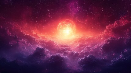 Deep Space Nebula Cloud with Swirling Smoke and Stars, Glowing Colors Cinematic Lighting High-Resolution Detailed Illustration
