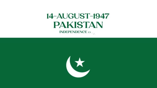 14 August 1947 Pakistan Independence Day Flag Animation Video Azadi Day