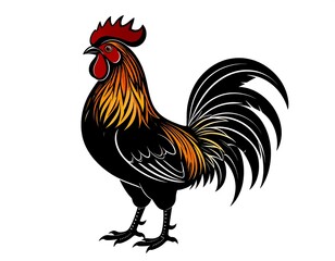Rooster in profile, stylized design