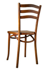 Wooden simple bistro chair isolated on white