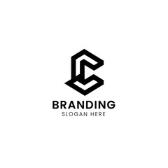 New iconic modern typography C logo