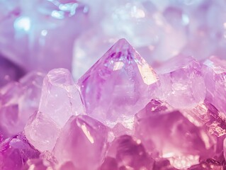Fototapeta premium Gradient amethyst cluster: geometric facets refracting ethereal luminosity.