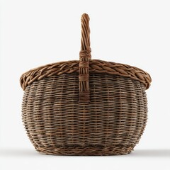 Wicker basket with handle