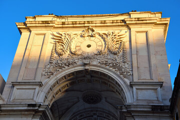 Fototapeta premium Rua Augusta Arch, a triumphal arch located in Lisbon, Portugal