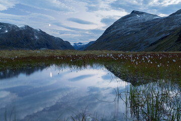 Mountain landscape in Norway at night