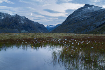 Mountain landscape in Norway at night