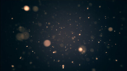 Floating Glowing Particles in Deep Dark Background