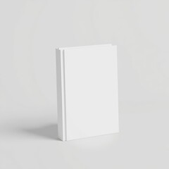 Standing hardcover book mockup with a blank white cover minimal shadow on a neutral background hardcover book standing mockup book mockup Ultra realistic Photorealistic 