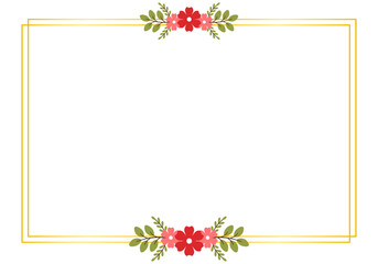 Romantic Flat Red Floral Border Design for Elegant Wedding Invitations, and Bridal Stationery