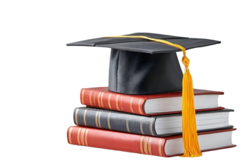 Stacked Book with Graduation Hat and Tassel Education Academic Concept. Ai Generated Images