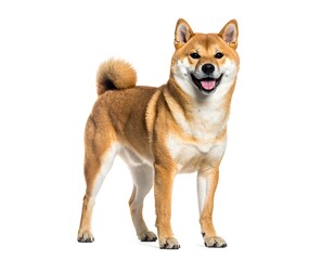 Shiba Inu dog, standing, full body, happy expression