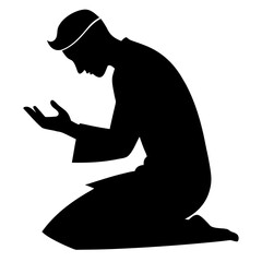 silhouette of a man praying
