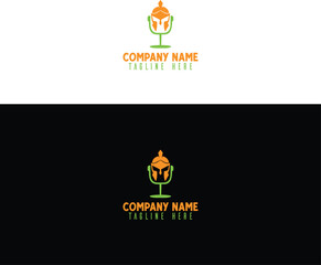 Spartan Helmet Microphone Logo for Podcast and Audio Production