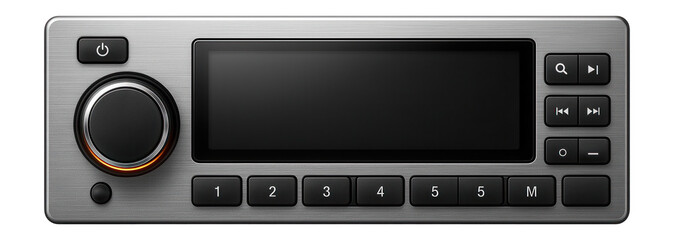 Fototapeta premium Single-DIN multimedia system with a monochrome display and physical buttons