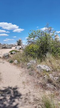 Summer view of rock formation Pobiti Kamani (Upright Stones), Varna region, Bulgaria