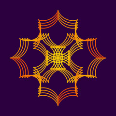 Modern Geometric Abstract Polygonal Web Design with Orange Gradient and Symmetry