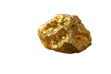 Stunning gold nugget showcasing natural beauty isolated on AI generated by PNG