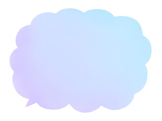 Watercolor Blue and Purple Gradient Cloud Speech Bubble