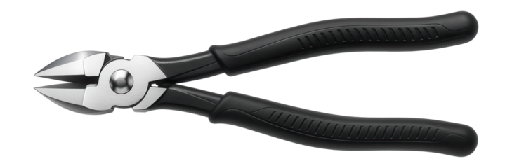 Angled side cutting pliers with a long handle for automotive repair tasks.