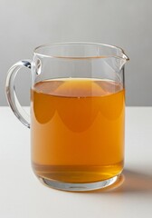 Golden Honey in Glass Pitcher