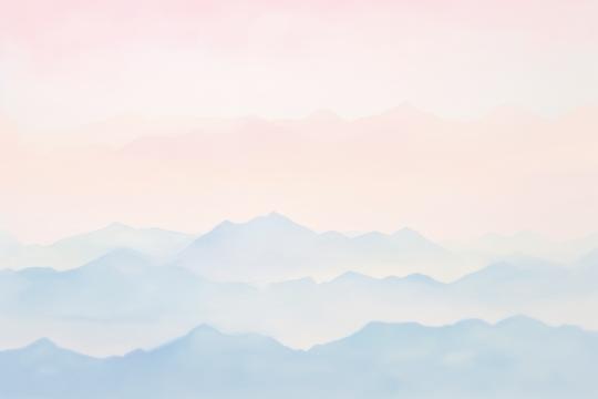 Pastel watercolor mountain png overlay effect, transparent background