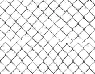 Fototapeta premium Metal chain link fence, damaged sections