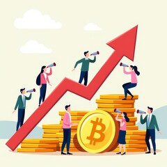Fototapeta premium The road to wealth growth on the arrow