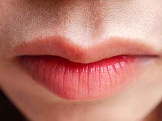 Obraz premium Sexy Mouth close-up. Beauty young woman Lips. lip filler injections. Fillers. Lip augmentation Beautiful Perfect Lips.