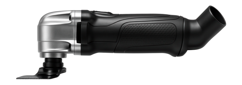 Renovation oscillating tool featuring a dust extraction port for a cleaner workspace.