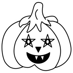 Halloween pumpkin in vector  cartoon character illustration