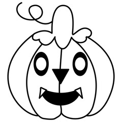 Halloween pumpkin in vector  cartoon character illustration
